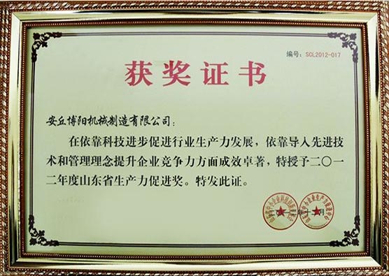 生產(chǎn)力促進獎